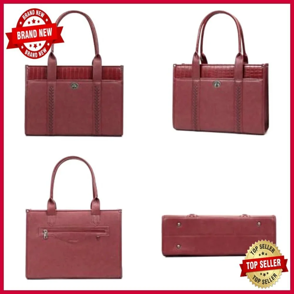 Large Faux Leather Tote Bag with Cow Print, Detachable Strap, Multiple Pockets